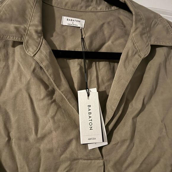 Army Green Aritzia Babaton Persona Blouse - Picture 2 of 4
